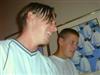 Michael and James concentrating hard on their game