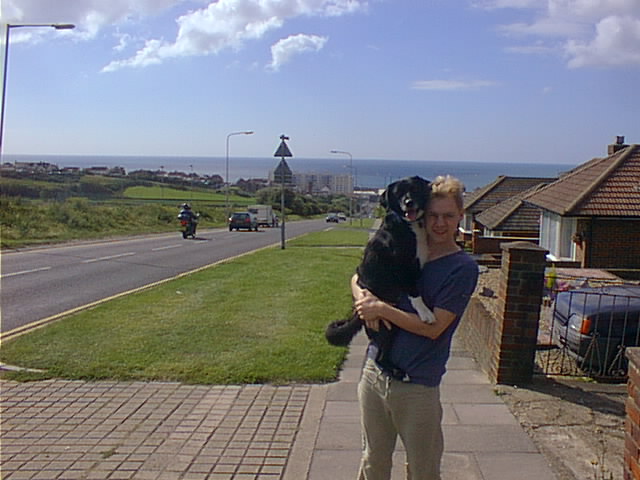 My brother, Andrew ... and Sparky the dog!