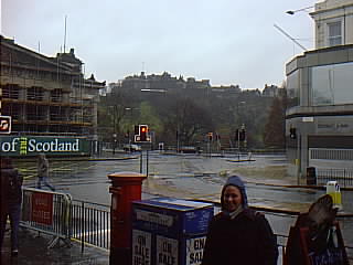 Molly, with Edinburgh Castle in the background.
