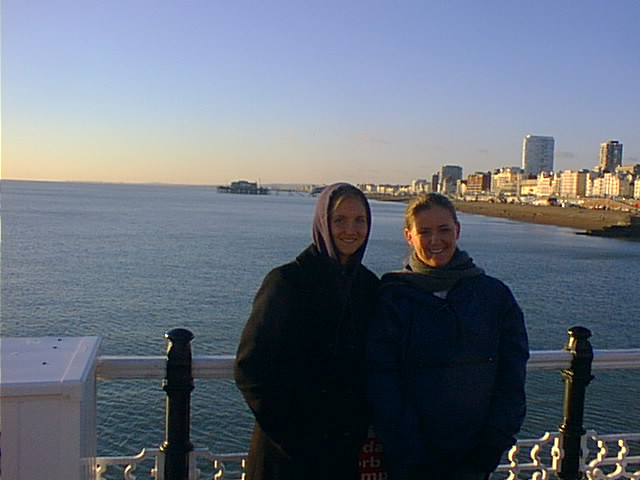 View West from Palace pier with Lisa and Molly.