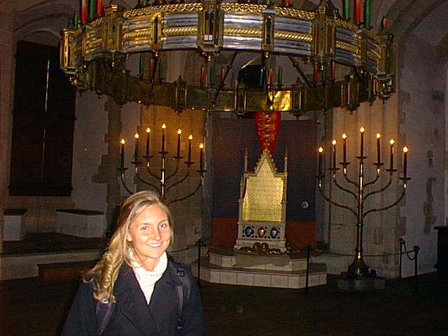 Lisa, about to get coronated in the Wakefield Tower (I think!).