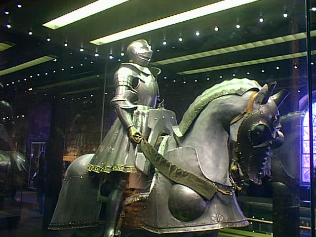 Poor horse having to carry that fat man and all that metal!